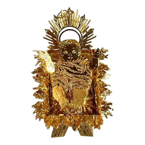 2004 Baby Jesus Danbury Mint Christmas Ornament Gold Plated Collection Signed - Picture 1 of 8